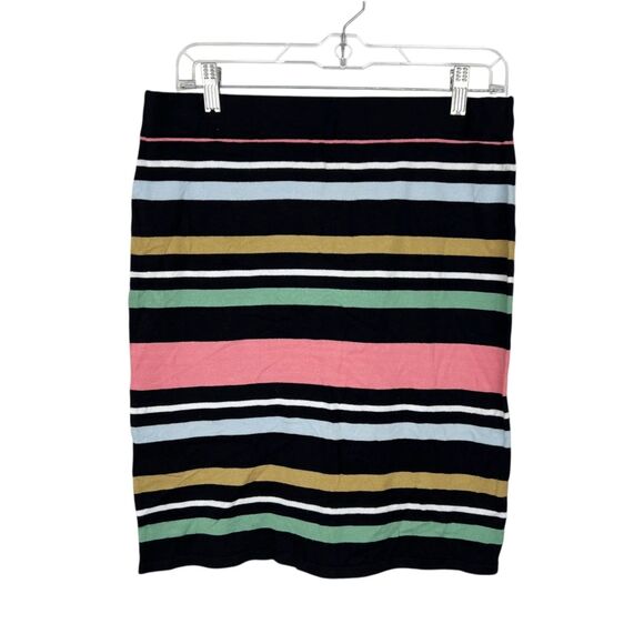BCBGeneration Skirt Set Women Large Black Pink Striped Sweater Mini Casual - Picture 4 of 16